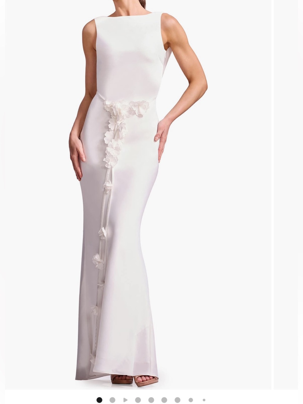 Dress the Population White Floral-Appliqué Mermaid Maxi Skirt